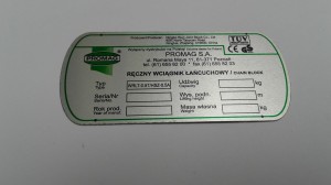 Tabliczka Znamionowa WRLT-0,5T