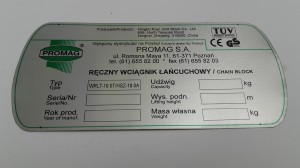 Tabliczka Znamionowa WRLT-10,0T
